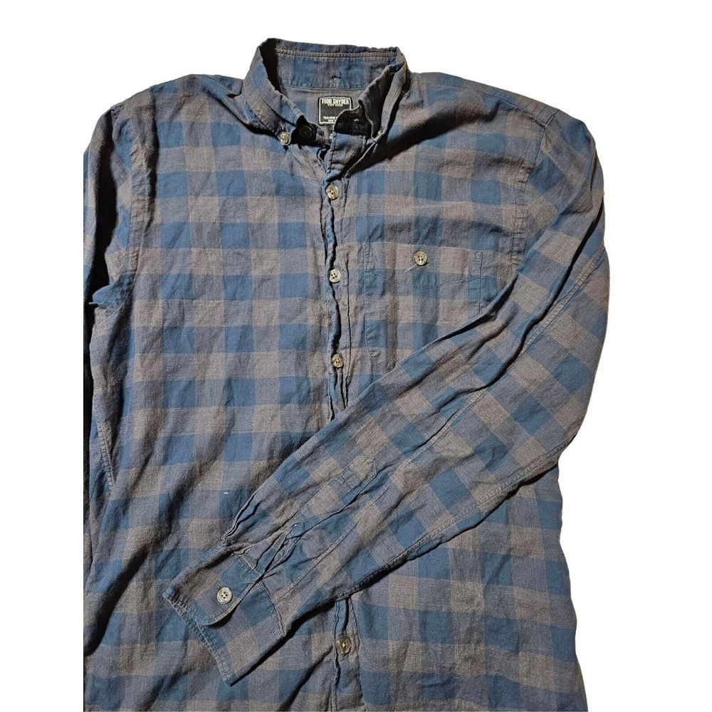 Todd Snyder Mens S Navy Gray Buffalo Check Flannel Button Down‎ Shirt Portugal